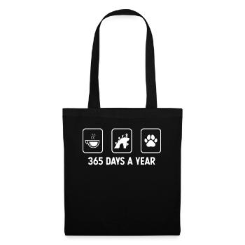 365 days a year - Dog paw - Climbing - - Tote Bag - black - Front