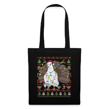 Ugly Christmas Indische Pfautauben Tauben - Stoffbeutel - Schwarz - Vorne