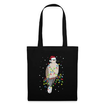 Turteltaube Tauben Weihnachtsoutfit Taubenzüchter - Stoffbeutel - Schwarz - Vorne