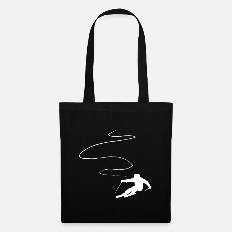 Curve Line - Skiing - (5) - Tote Bag - black