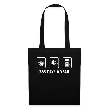 365 jours par an - Bière - Snowboard - - Sac en tissu - noir - Devant