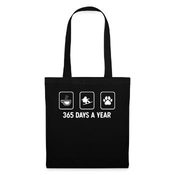 365 jours par an - Patte de chien - Snowboard - - Sac en tissu - noir - Devant