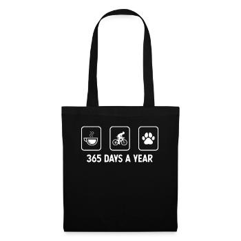 365 jours par an - patte de chien - homme à vélo - - Sac en tissu - noir - Devant