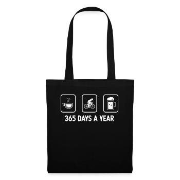 365 jours par an - bière - homme à vélo - - Sac en tissu - noir - Devant