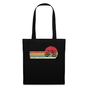 Sonne und Retro-Linien - E-Bike - - Stoffbeutel - Schwarz - Vorne