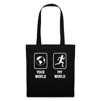 Your World My World - Course à pied féminine - - Sac en tissu - noir - Devant