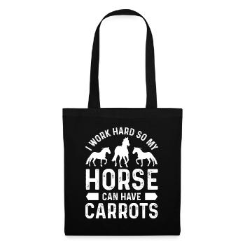 Je travaille dur pour que mon cheval ait des carottes - Sac en tissu - noir - Devant