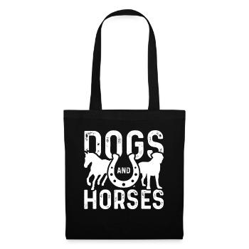 Chiens et chevaux - Sac en tissu - noir - Devant