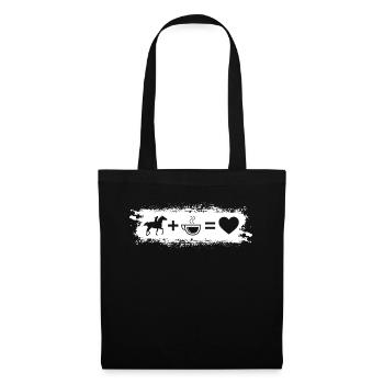 Grunge Rectangle - Heart - Coffee - Riding - - Tote Bag - black - Front
