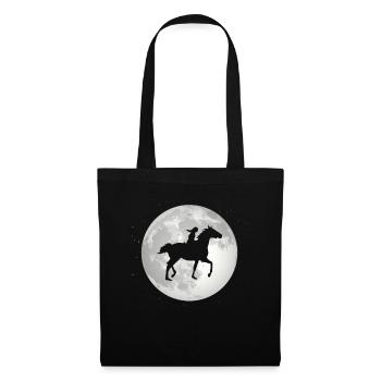 Vollmond - Pferd reiten - - Stoffbeutel - Schwarz - Vorne