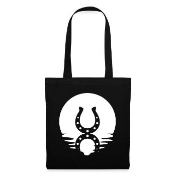 Cercle et réflexion - Fer à cheval - Cheval - Sac en tissu - noir - Devant