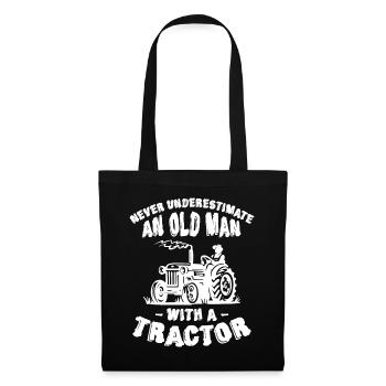 Never Underestimate An Old Man With A Tracto - Tote Bag - black - Front