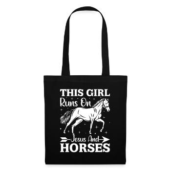Cette fille court sur Jésus et les chevaux - (2) - Sac en tissu - noir - Devant