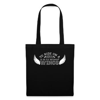 Riding a horse means flying without wings. - Tote Bag - black - Front