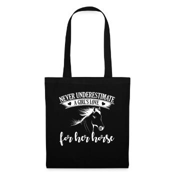 Ne sous-estimez jamais l’amour d’une fille pour i - Sac en tissu - noir - Devant