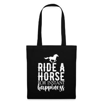 Montez à cheval pour un bonheur instantané - - Sac en tissu - noir - Devant
