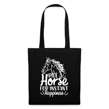 Montez à cheval pour un bonheur instantané - (2) - Sac en tissu - noir - Devant