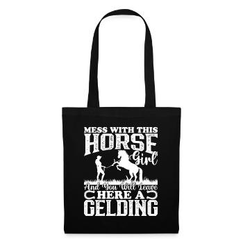 Jouez avec cette fille de cheval et vous partirez d’ici - Sac en tissu - noir - Devant