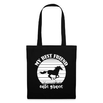 Mon meilleur ami mange de l’herbe - - Sac en tissu - noir - Devant