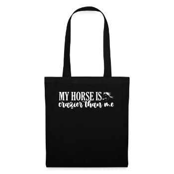 Mon cheval est plus fou que moi - - Sac en tissu - noir - Devant