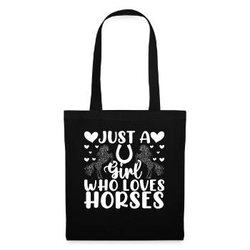 Juste une fille qui aime les chevaux 1 - - Sac en tissu - noir - Devant
