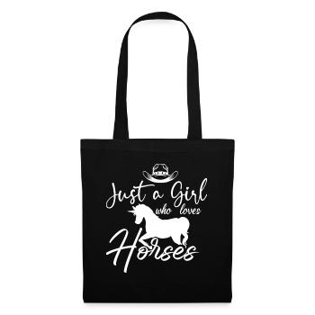 Just A Girl Who Loves Horses 20 - - Stoffbeutel - Schwarz - Vorne