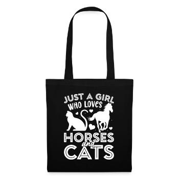 Juste une fille qui aime les chevaux et les chats 1 - - Sac en tissu - noir - Devant