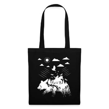 Ours à cheval - - Sac en tissu - noir - Devant