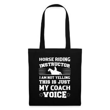 Moniteur d’équitation Je ne crie pas, c’est juste mon tr - Sac en tissu - noir - Devant