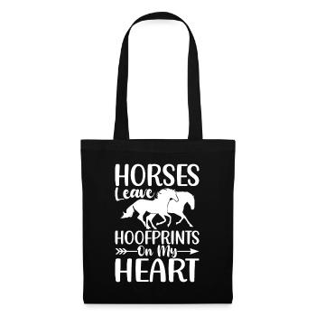 Les chevaux laissent des empreintes de sabots sur mon cœur - - Sac en tissu - noir - Devant