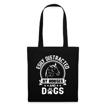 Facile à distraire des chevaux et des chiens - - Sac en tissu - noir - Devant