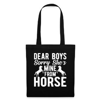 Dear Boys Sorry She's Mine by Horse - - Tote Bag - black - Front