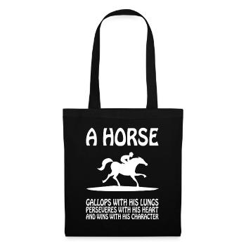 Un cheval galope avec ses poumons et ses conserves - Sac en tissu - noir - Devant
