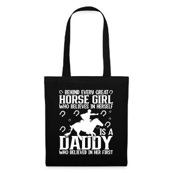 Derrière chaque grande fille de cheval 1 - - Sac en tissu - noir - Devant