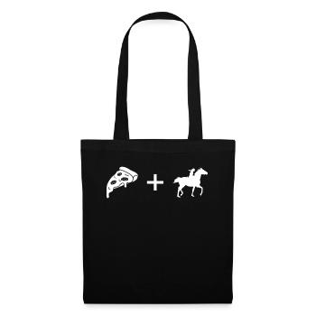 Pizza - Équitation - - Sac en tissu - noir - Devant