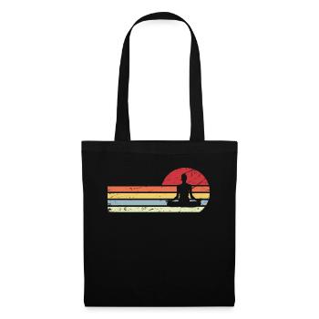 Sun and retro lines - Yoga - - Tote Bag - black - Front
