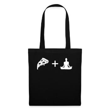 Pizza - Yoga - - Sac en tissu - noir - Devant