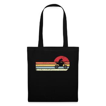 Sonne und Retro-Linien - Kerl Motorrad - - Stoffbeutel - Schwarz - Vorne