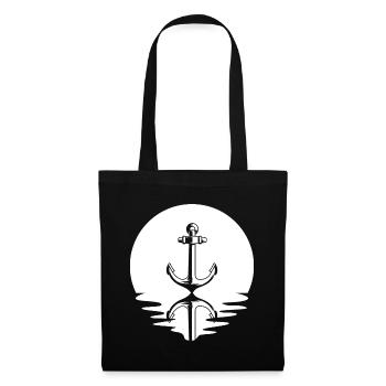 Cercle et réflexion - Ancre - - Sac en tissu - noir - Devant