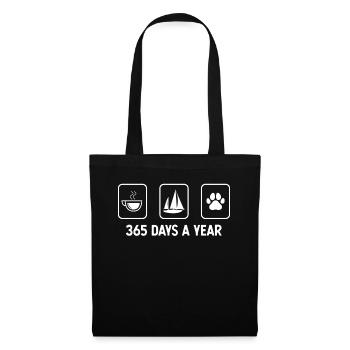 365 days a year - Dog's paw - Sailing - - Tote Bag - black - Front