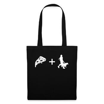Pizza - Woman with dog - - Tote Bag - black - Front