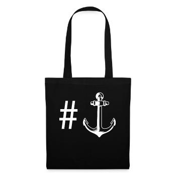 Hashtag - Ancre - - Sac en tissu - noir - Devant