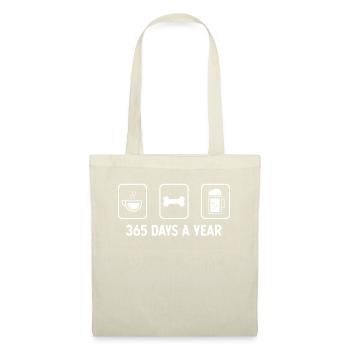 365 Tage im Jahr - Bier - Hundeknochen - - Stoffbeutel - Natur - Vorne