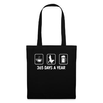 365 Tage im Jahr - Bier - Frau mit Hund - - Stoffbeutel - Schwarz - Vorne