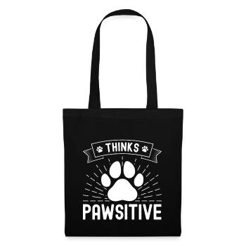 Pense Pawsitive - Sac en tissu - noir - Devant