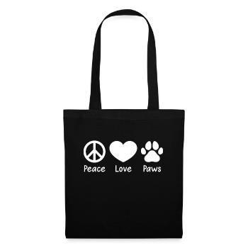Pattes d’amour de paix - Sac en tissu - noir - Devant