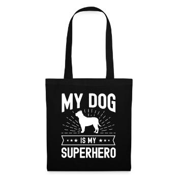 Mon chien est mon super-héros - Sac en tissu - noir - Devant