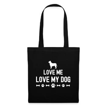 Aimez-moi Aimez mon chien - Sac en tissu - noir - Devant