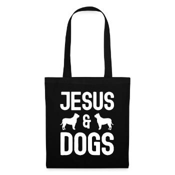 Jésus et les chiens - Sac en tissu - noir - Devant