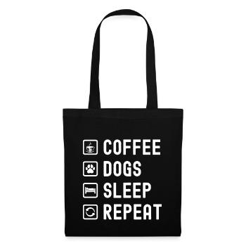 Coffee dogs sleep repetition - Tote Bag - black - Front